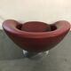 Red leather tulip foot chair