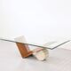 1990s Italian Cattelan 'Valentino' Walnut And Travertine Table.