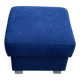 Tabouret ottomane mid-century bleu en tissu, années 1950 design moderniste compact
