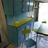 Buffet en formica jaune et bleu