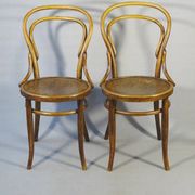 Two chairs No. 14, circa 1890 by Fuchs and Freud Bielitz, original patina