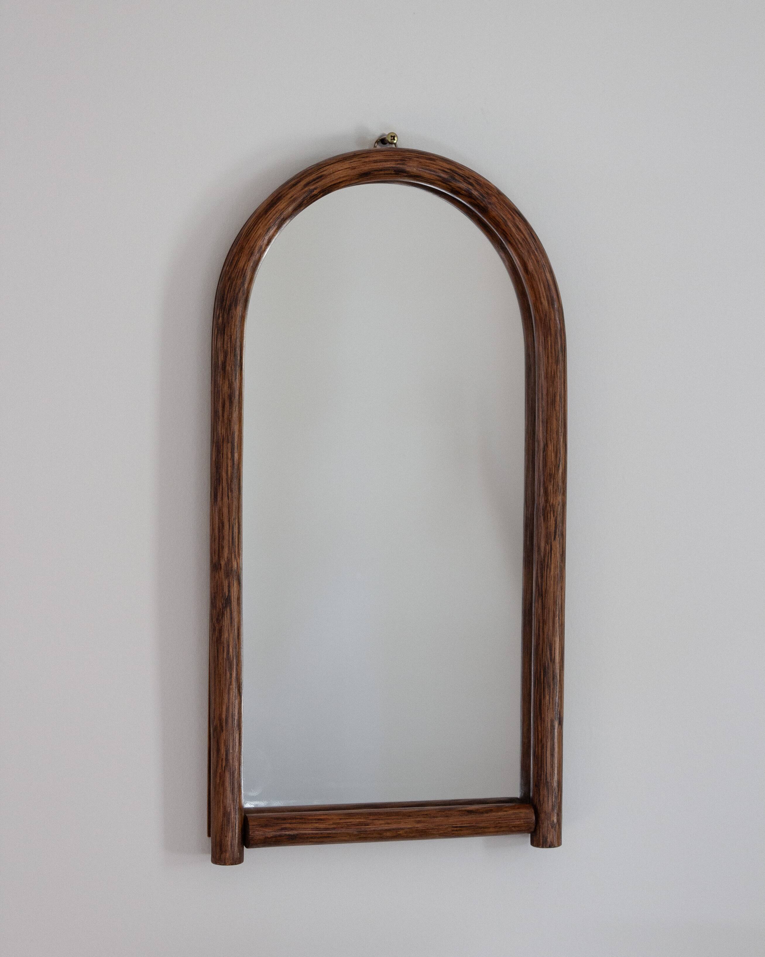 Miroir arche en bambou courbé, années 70