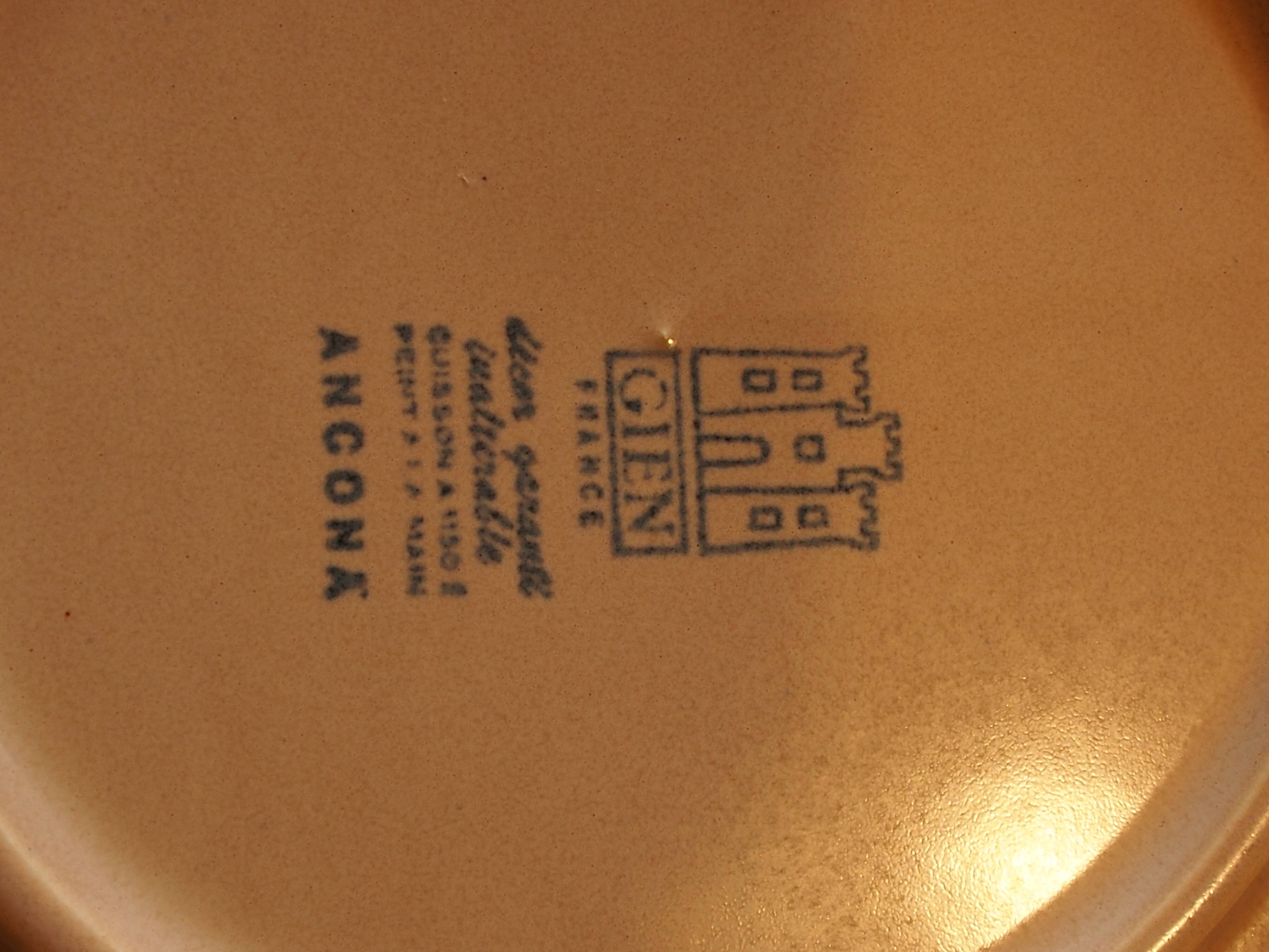 Set of 4 flat plates in Gien earthenware Angona model