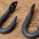 Antique set of 2 industrial butcher hooks