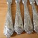 5 vintage silver metal knives with stainless steel blade 240514
