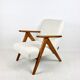 Vintage Ivory White Boucle Model B-310 Armchair, 1970s