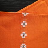 Set de 12 serviettes carrés en coton orange vintage