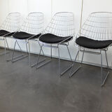 Four vintage SM05 chairs chromed by Cees Braakman for Pastoe, 1960-70