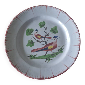 Antique plate with birds