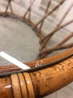 Vintage rattan coffee table year 70