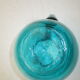 Pichet en verre  bleu turquoise avec anse