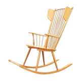 Rocking chair by Albert Haberer for Hermann Fleiner Wingback