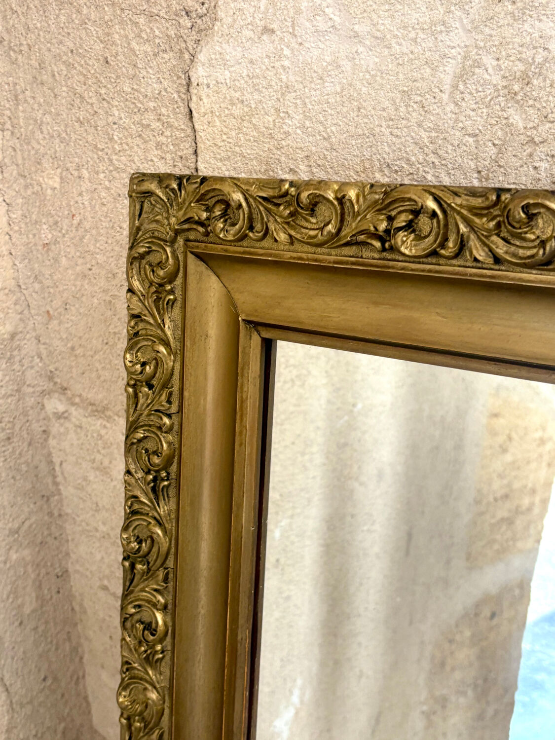 Large gilded antique mirror