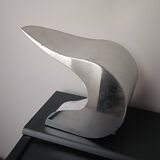 Handcrafted metal lamp, 1970s.