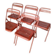 5 foldable chairs metal vintage ep 1970