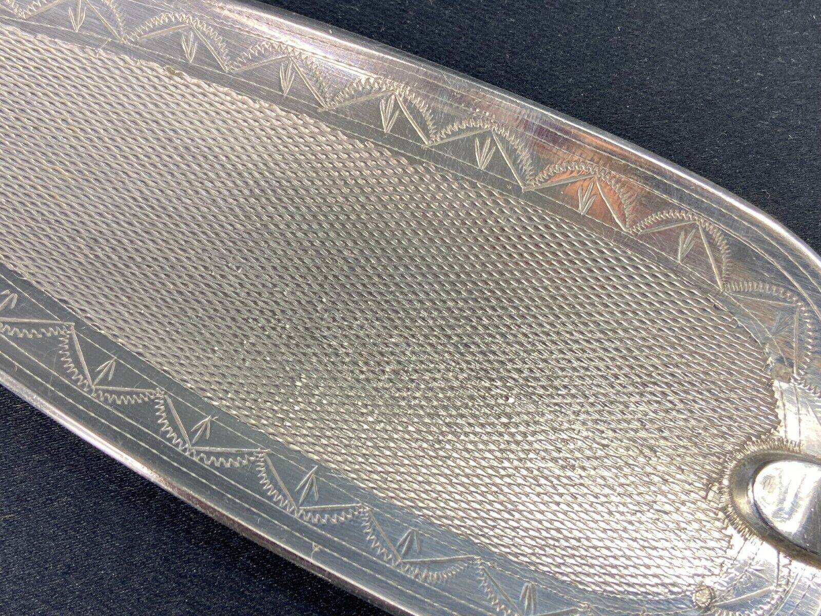 Serving shovel in guilloché silver metal 19th century Napoleon III