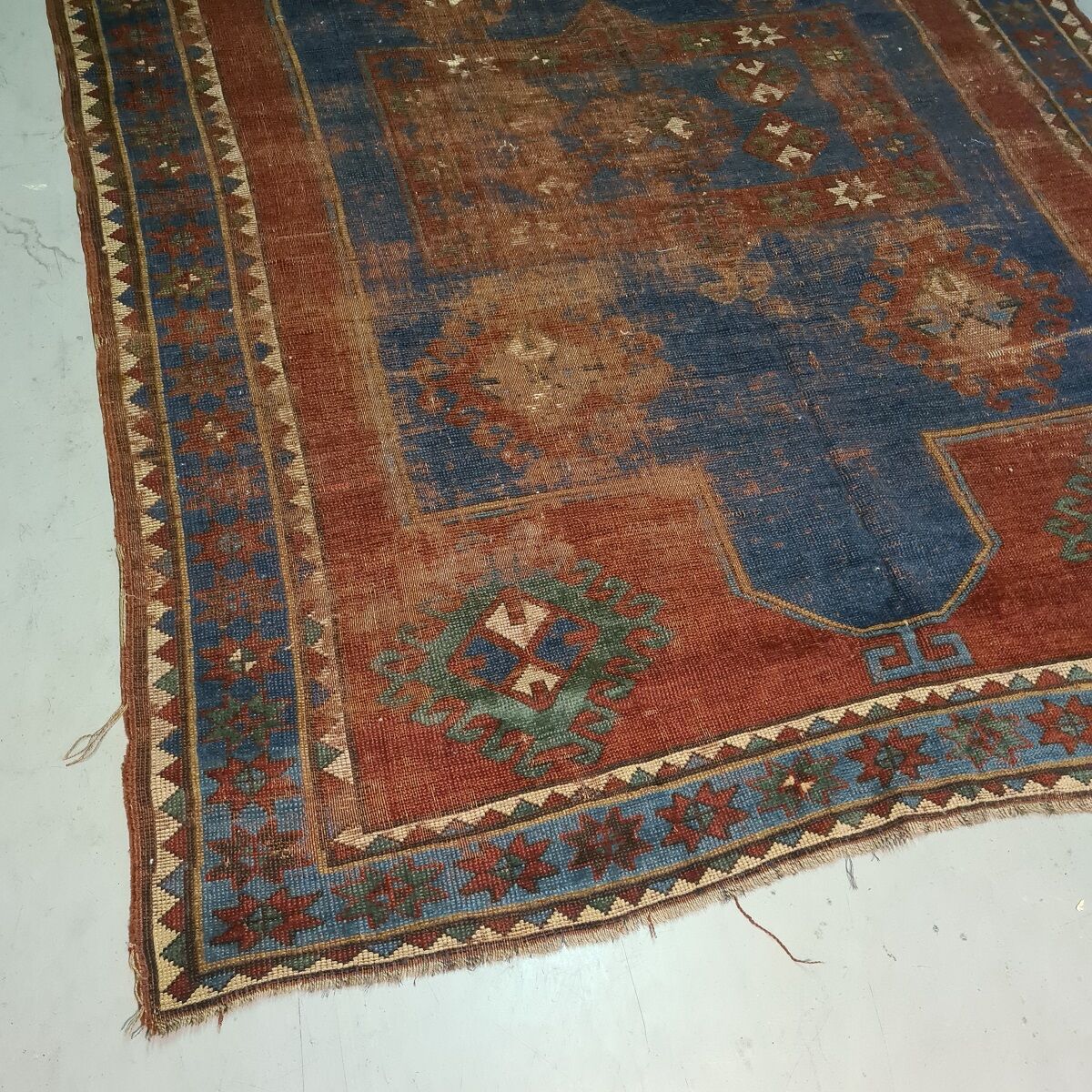 Old Hand Knotted Caucasian Carpet, 1st Half 20th Century.