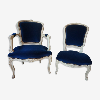 Armchair and chair style Louis XV