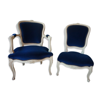 Armchair and chair style Louis XV