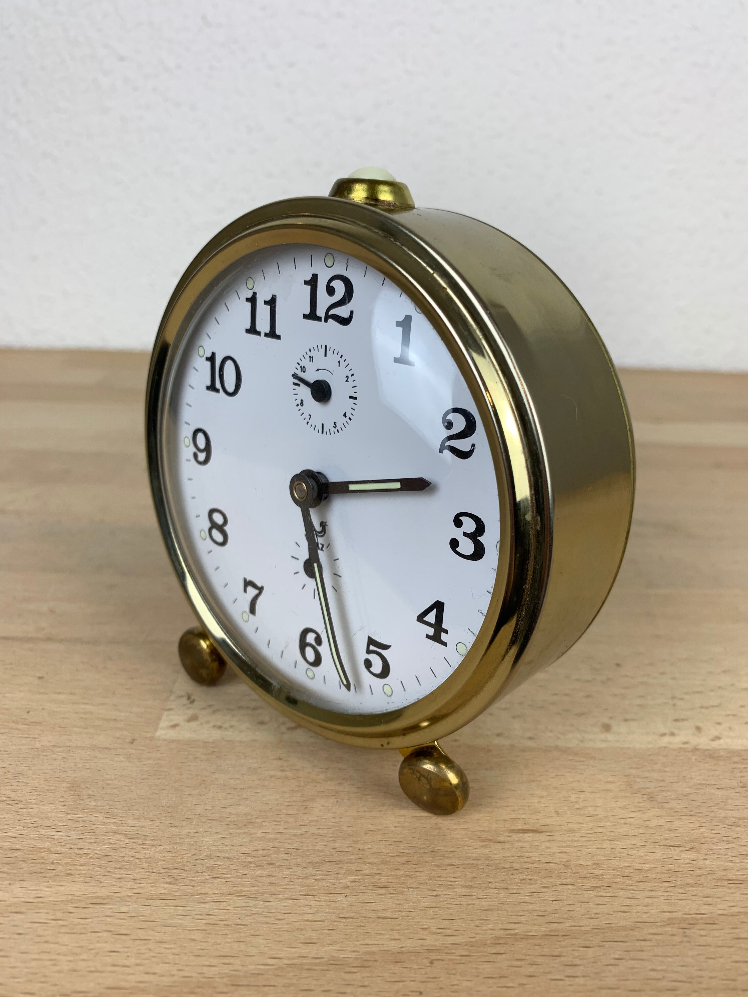 Clock alarm clock Jaz gold metal