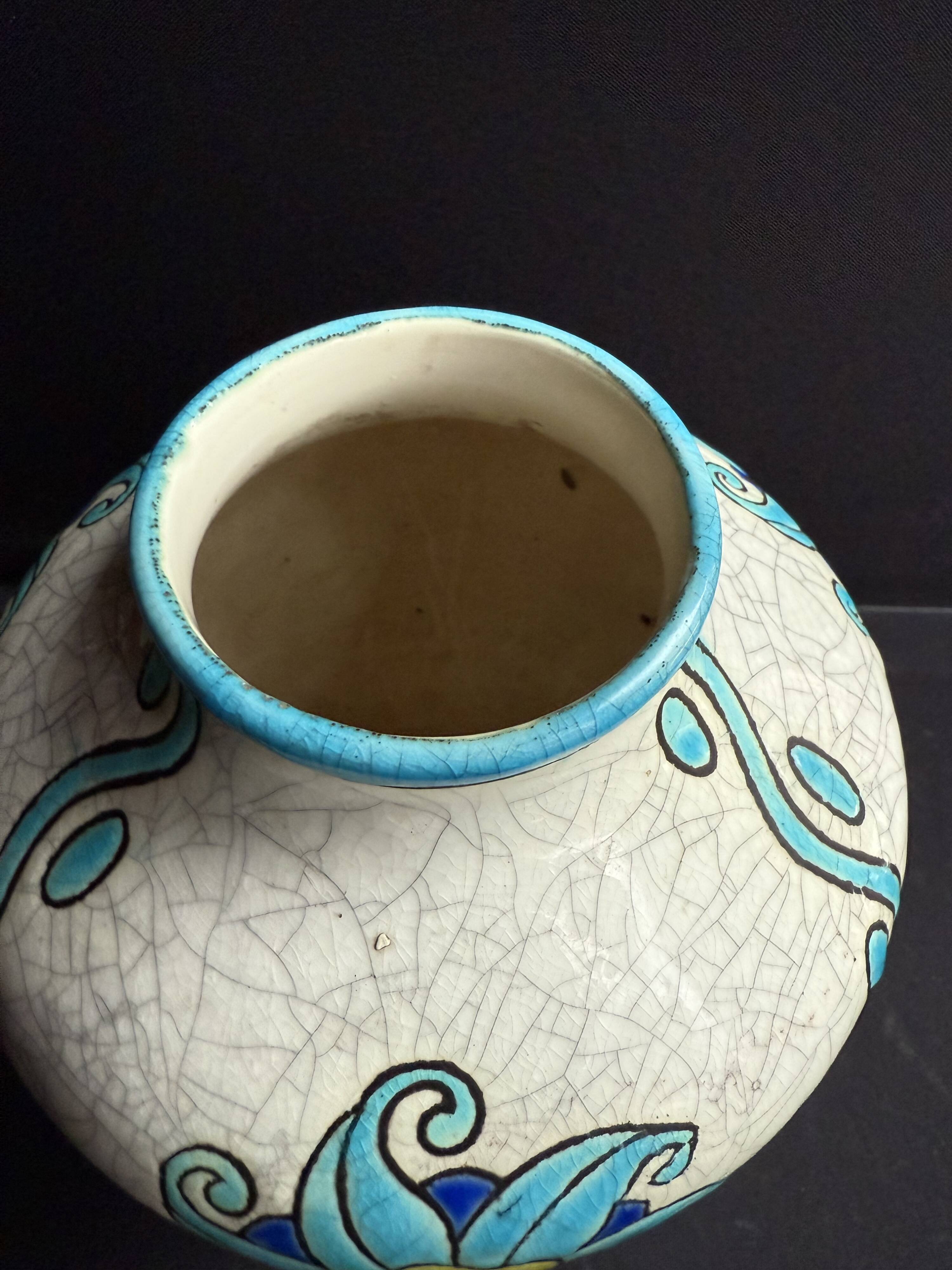 Art Deco earthenware vase – Boch La Louvière – Charles Catteau (1880-1966)