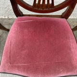 Set of 6 wooden chairs sitting red