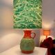 Wireless Jasba table lamp - West German pottery with fish decor | 41 cm