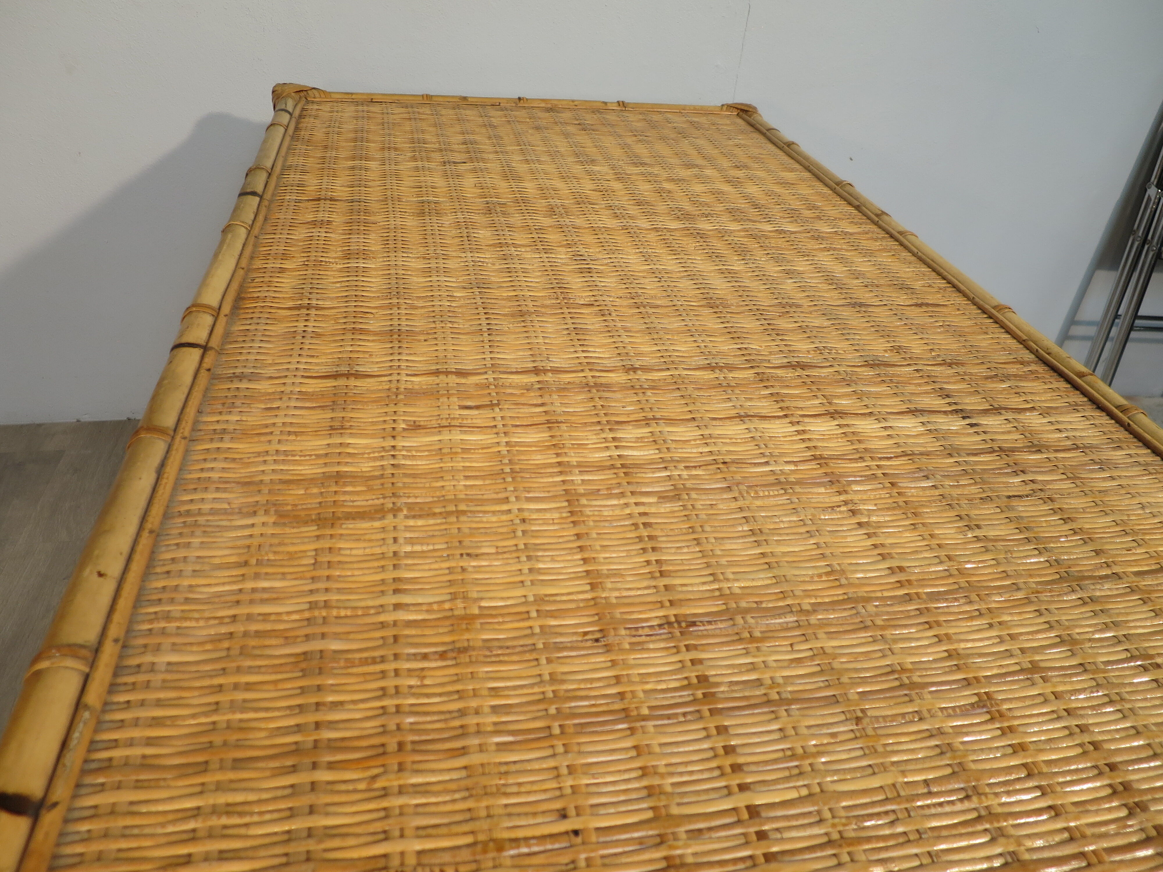 Rattan table, 70s