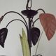French Vintage 5 Light Brown & Green Tied Boquet Leaf Chandelier