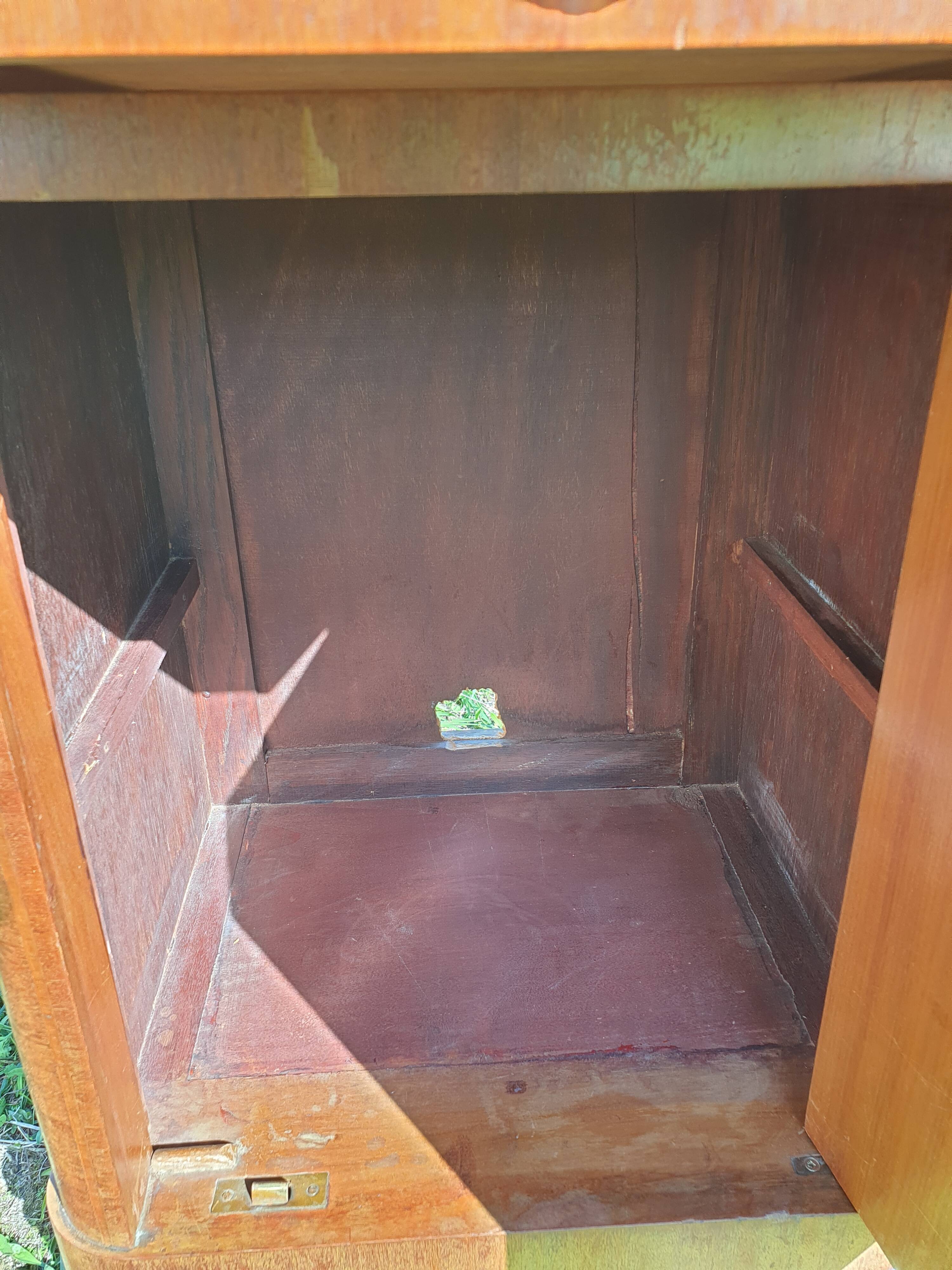 Bedside Louis XVI marble and marquetry