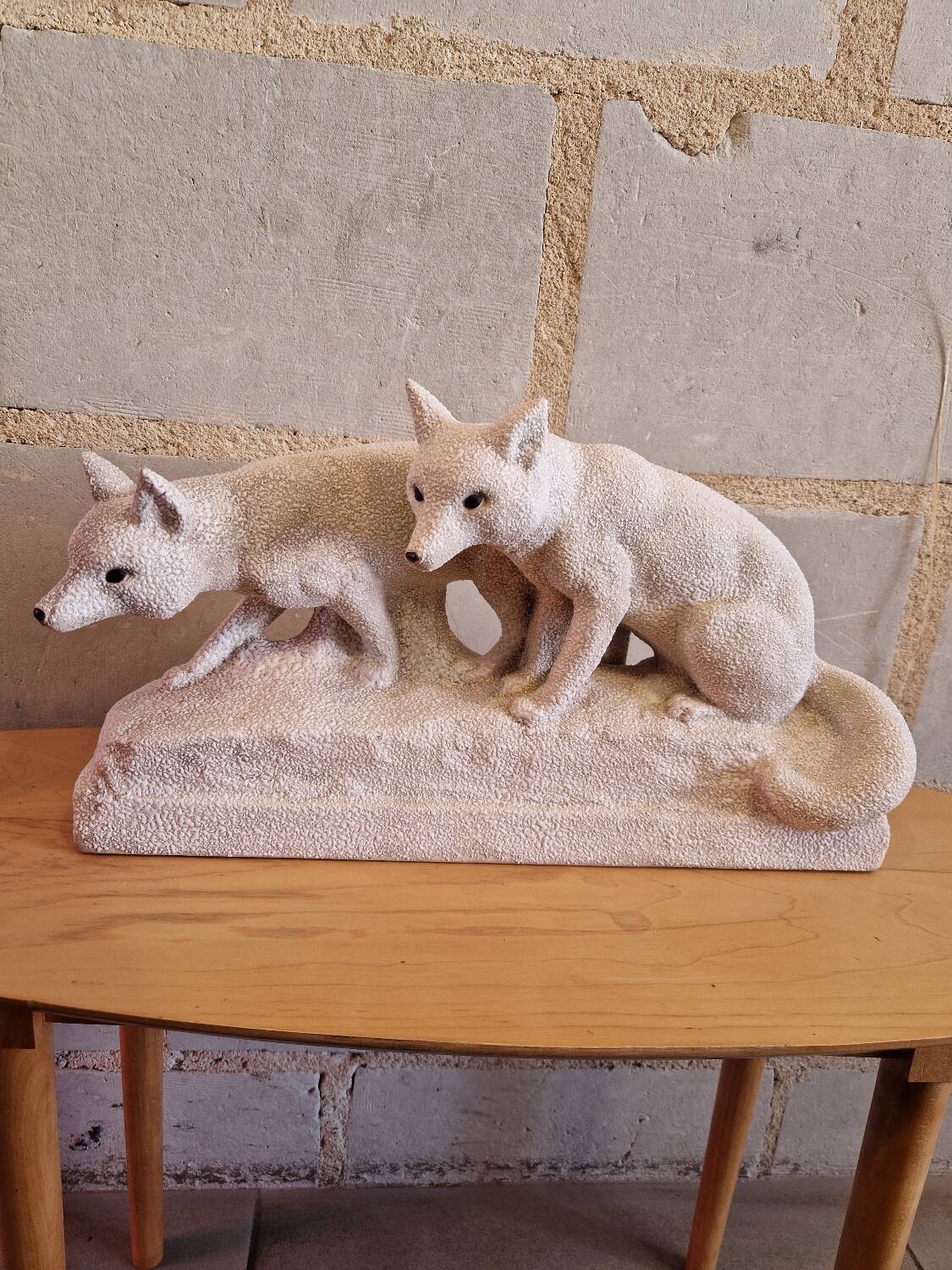Vinsare Sèvres Ceramic Fox Pair