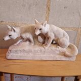 Vinsare Sèvres Ceramic Fox Pair
