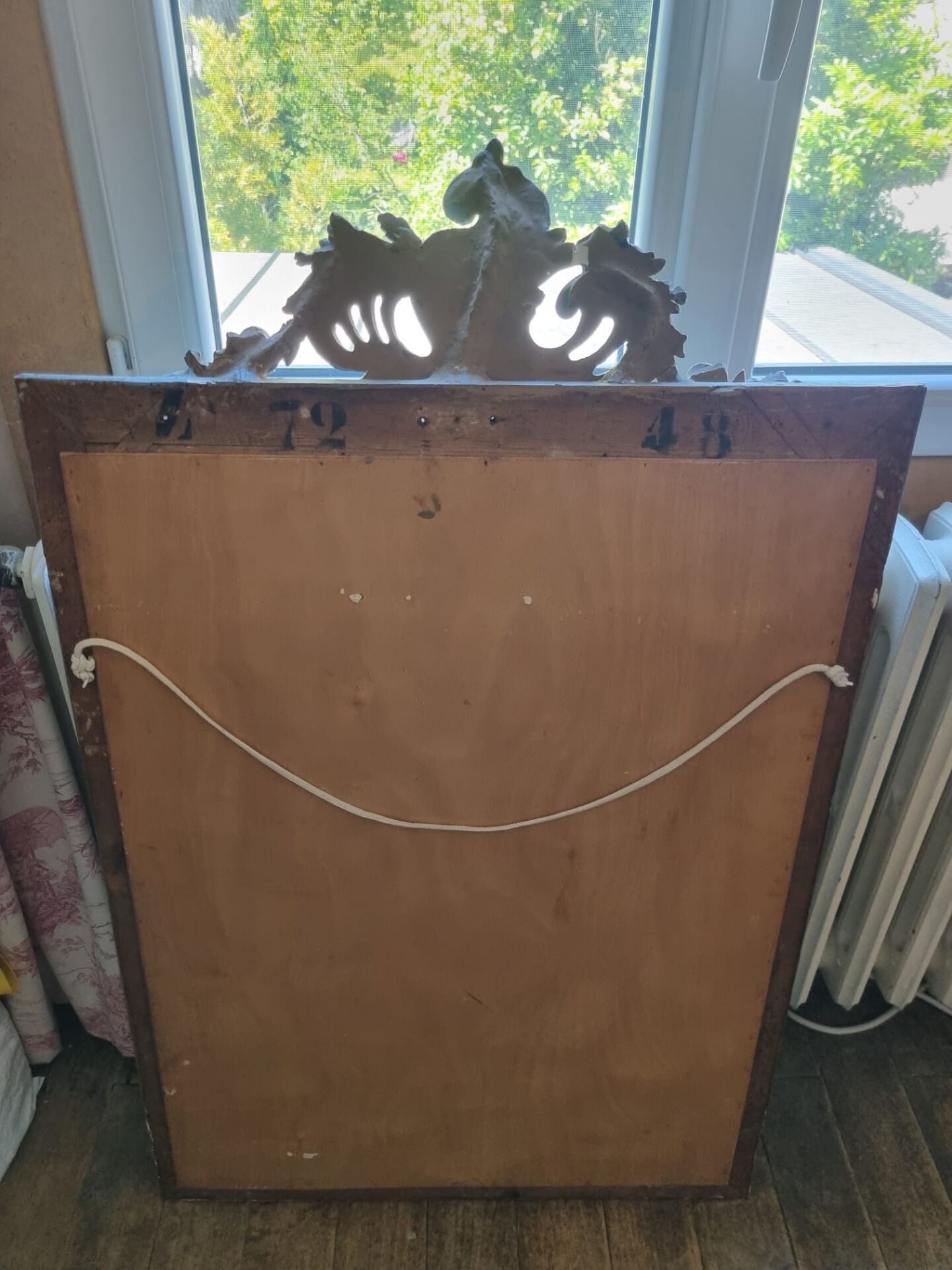 Miroir ancien fronton coquille