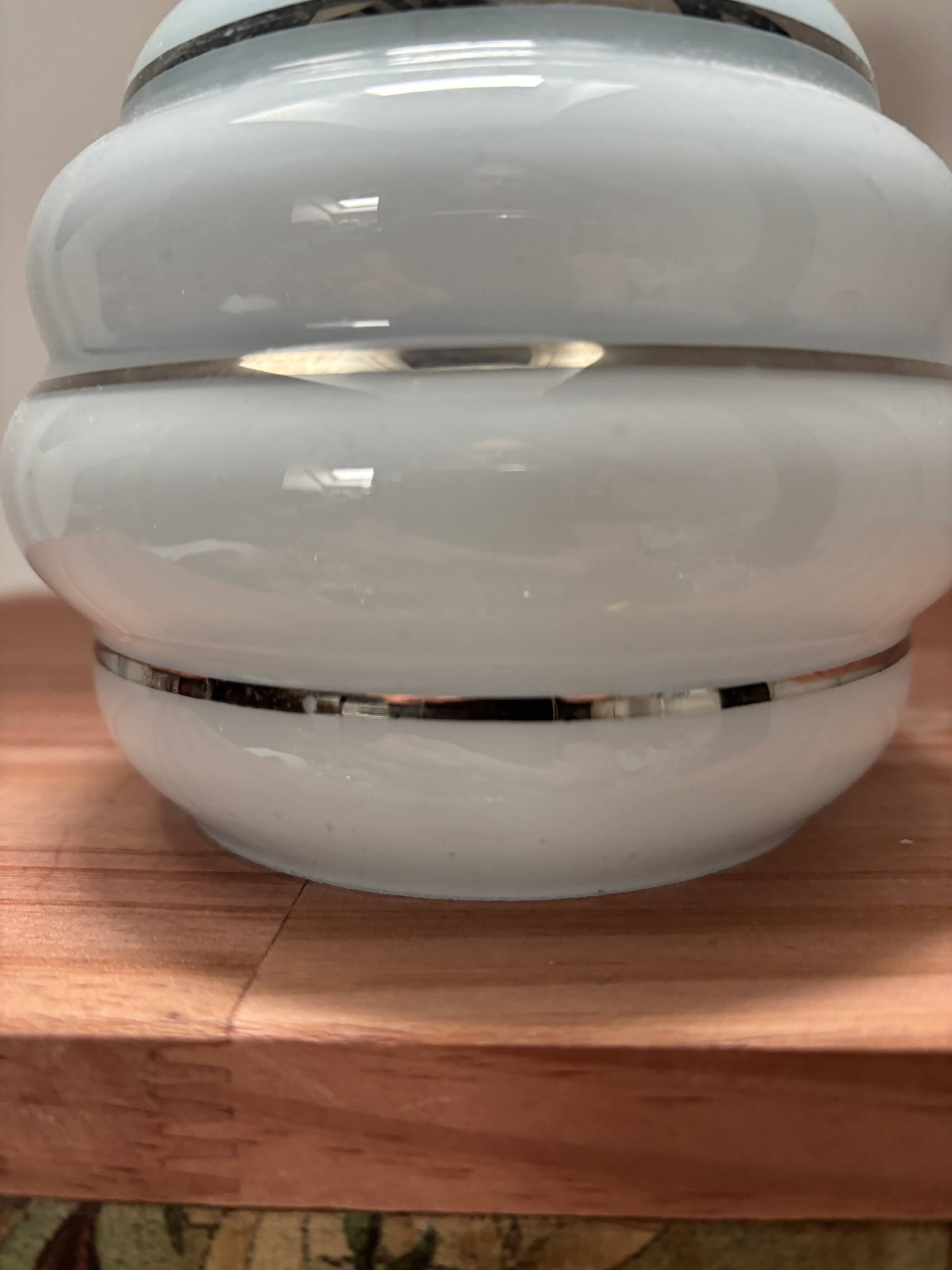 Blue and silver wall light