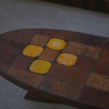 Lava Stone and Ceramic Coffee Table by Jean Jaffeux 1960 - 1970