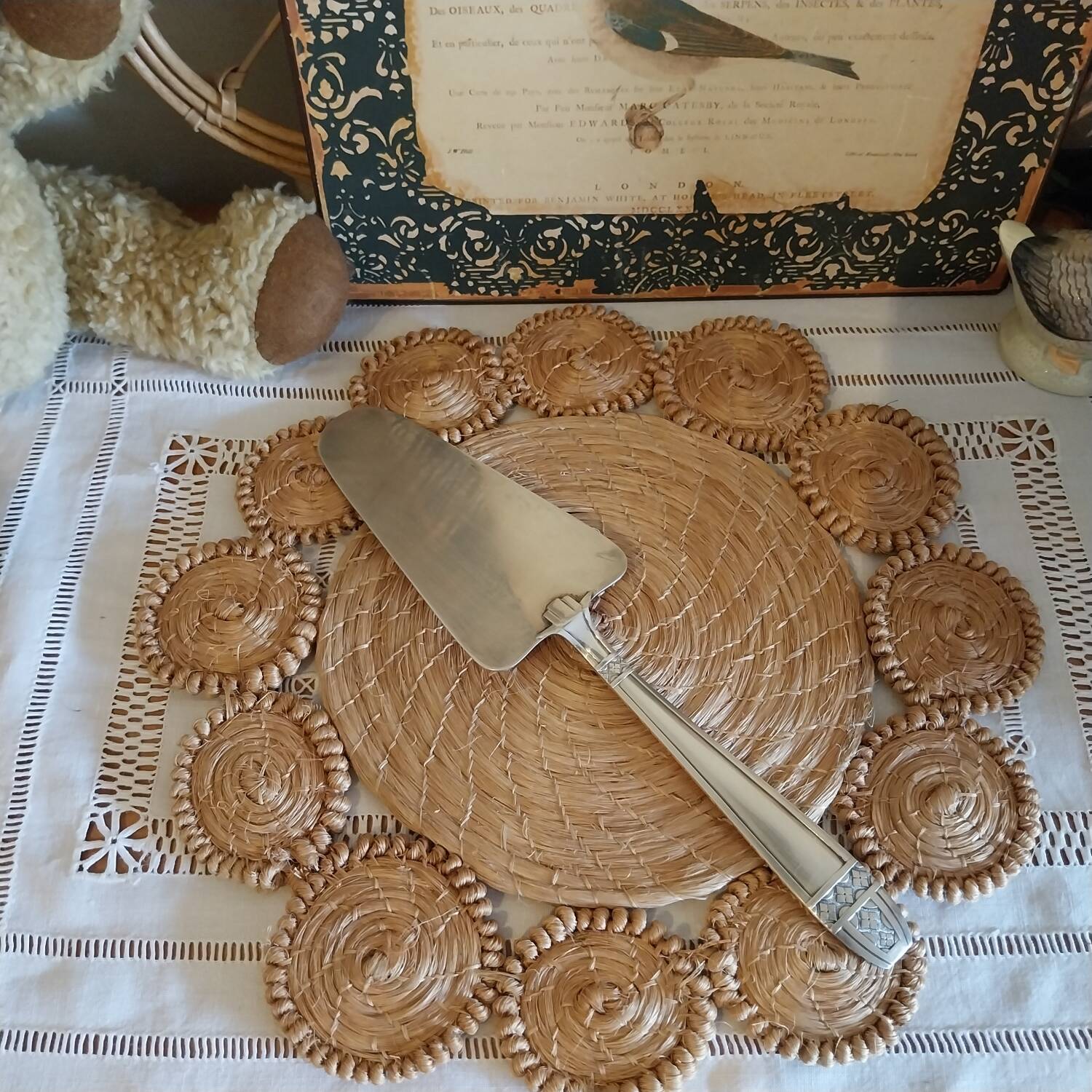 Antique silver-plated art nouveau pie server