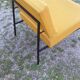 Vintage 50s armchair with black metal base and fabric seats