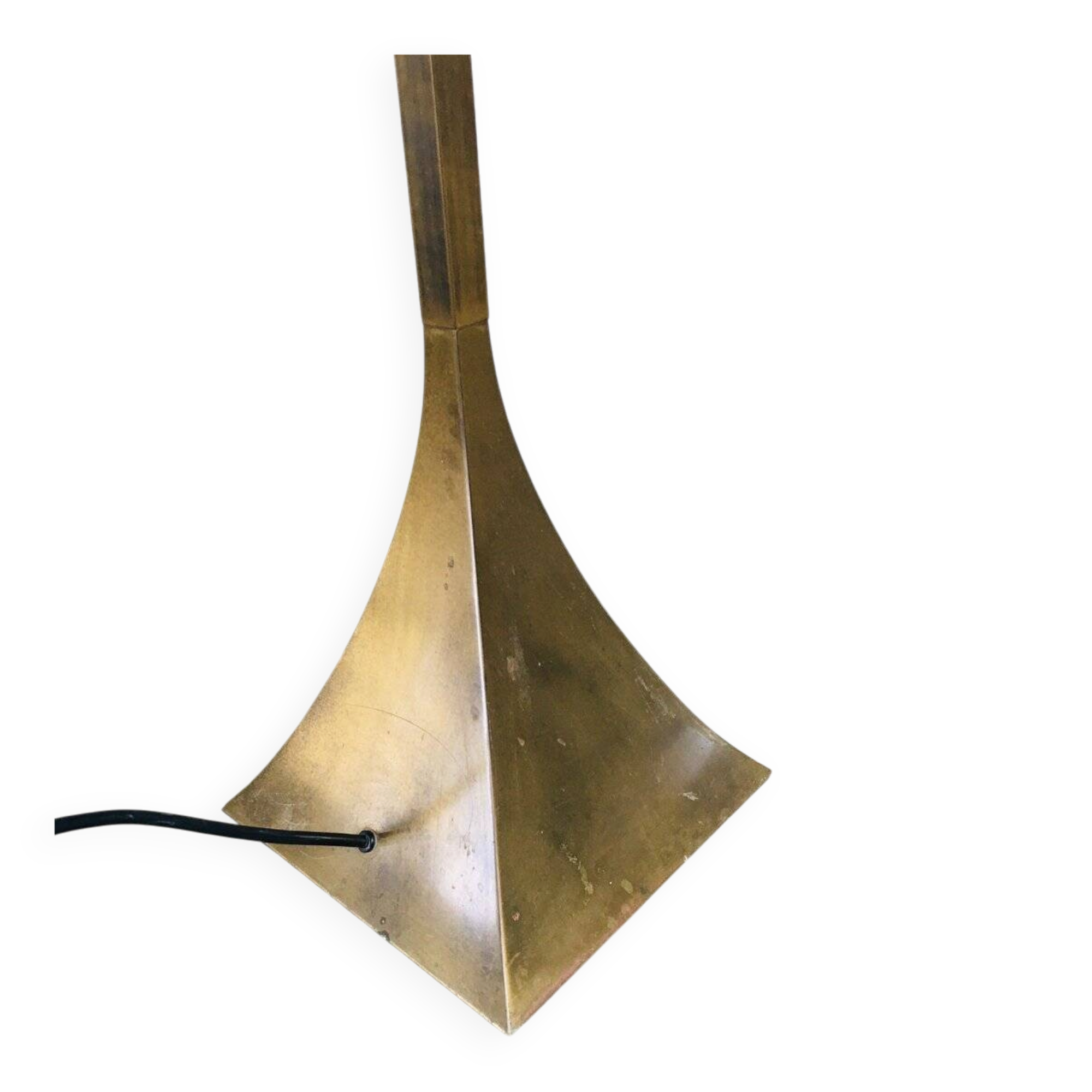 Postmodern Design Brass Fluted Torchiere Floor Lamp by Relco, Italy, 1980s