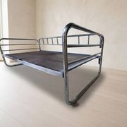 Vintage chrome tubular steel daybed frame, mid-20th century, Czechoslovakia, 190 × 86 × 67 cm