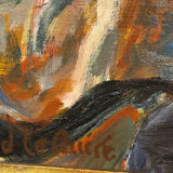 Painting Oil on Canvas Fauvism Circus Horse Dancer Circa 1960