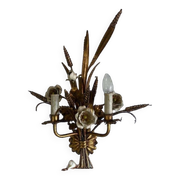 Vintage wheat 'golden' wall light with flowers: french style