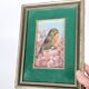 Vintage oil painting signed, robin, distressed frame.