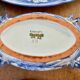 Antique blue faience soup tureen with stand.