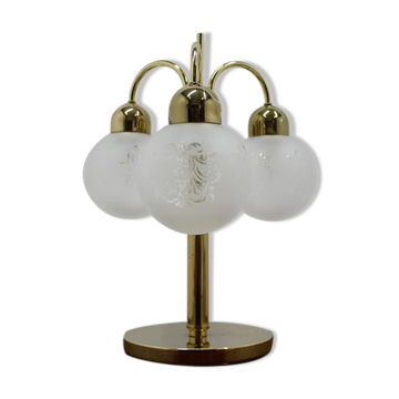 1980s Preciosa Glass Table Lamp, Czechoslovakia