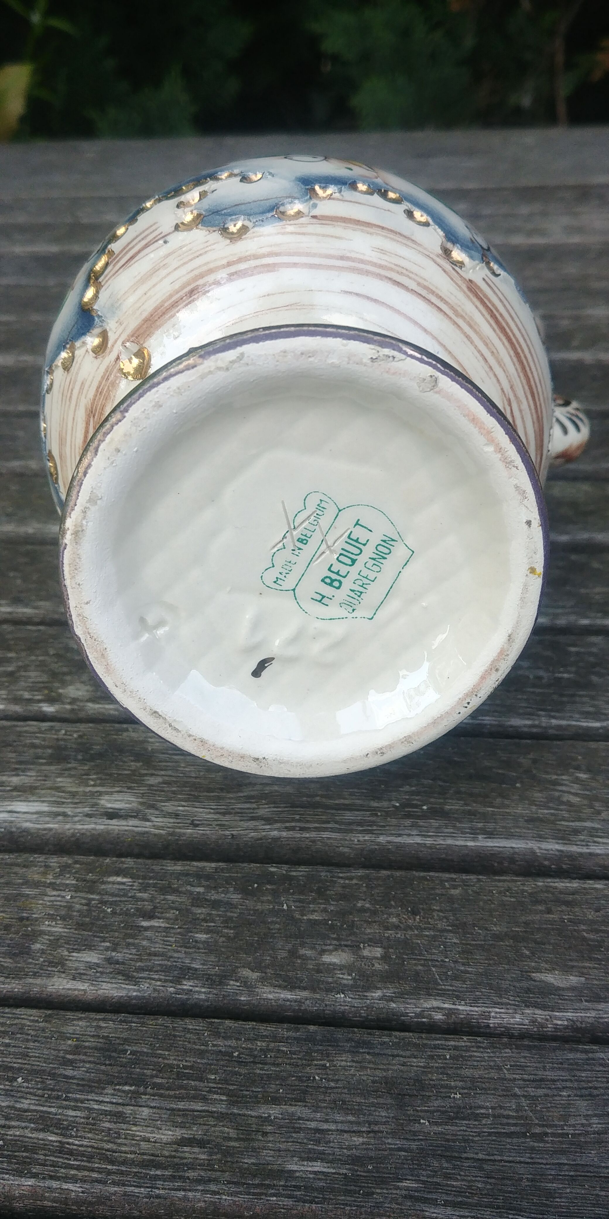 Carafe in porcelain from the faiencerie H Bequet Belgium