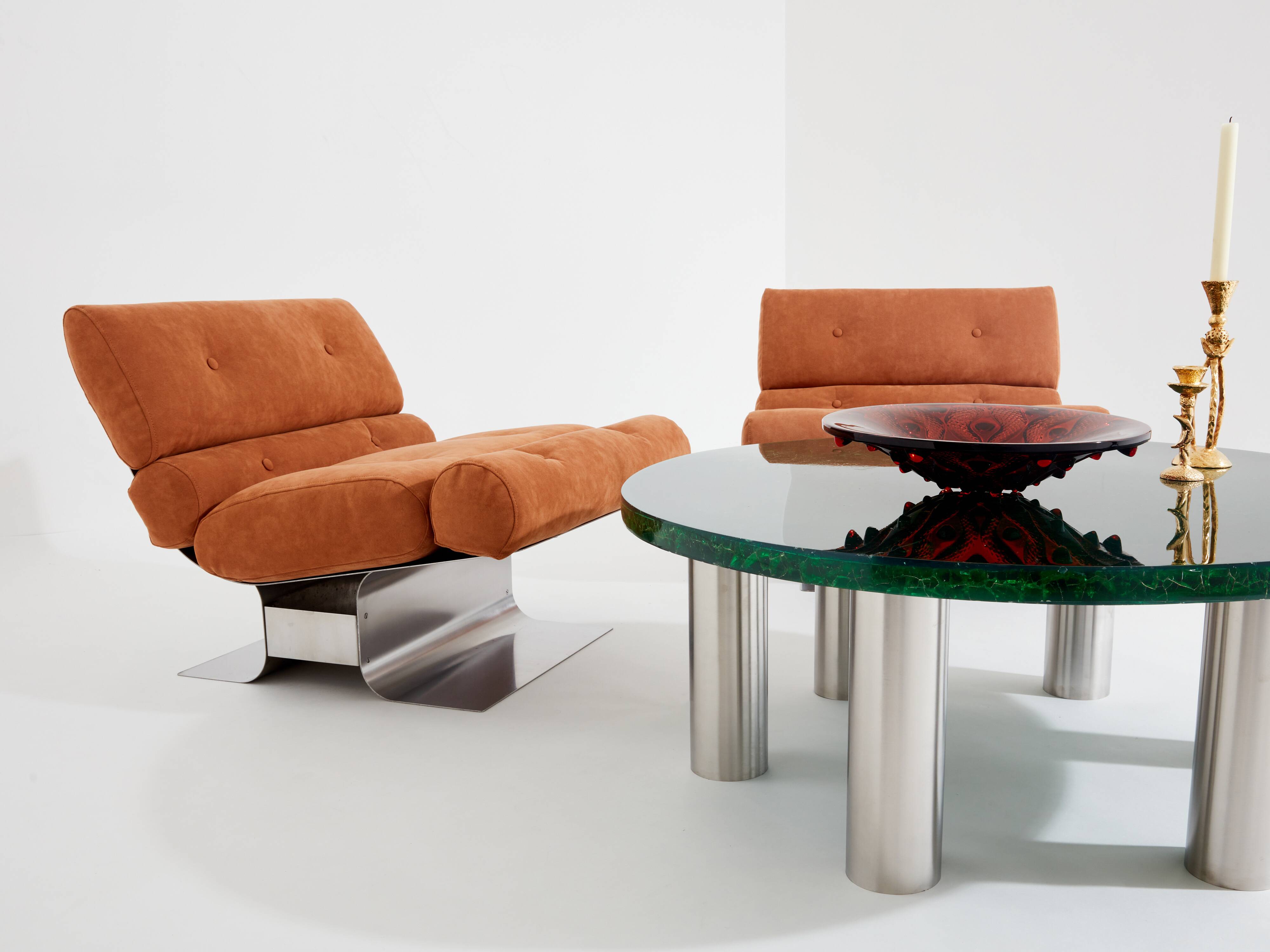 Marie-Claude De Fouquières coffee table fractal resin 1970