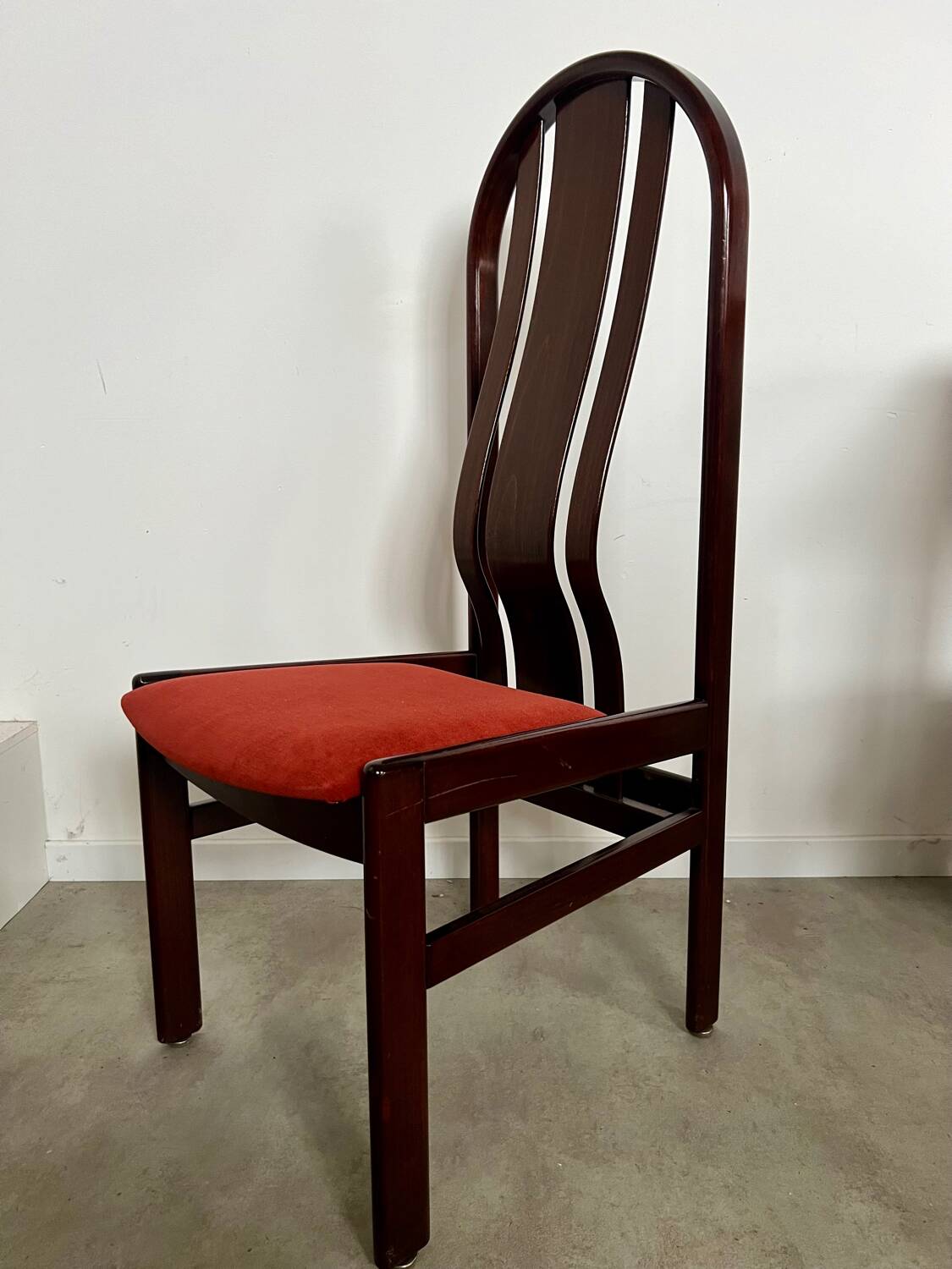 Lot 6 anciennes chaises en bois courbé design italien des années 70 vintage