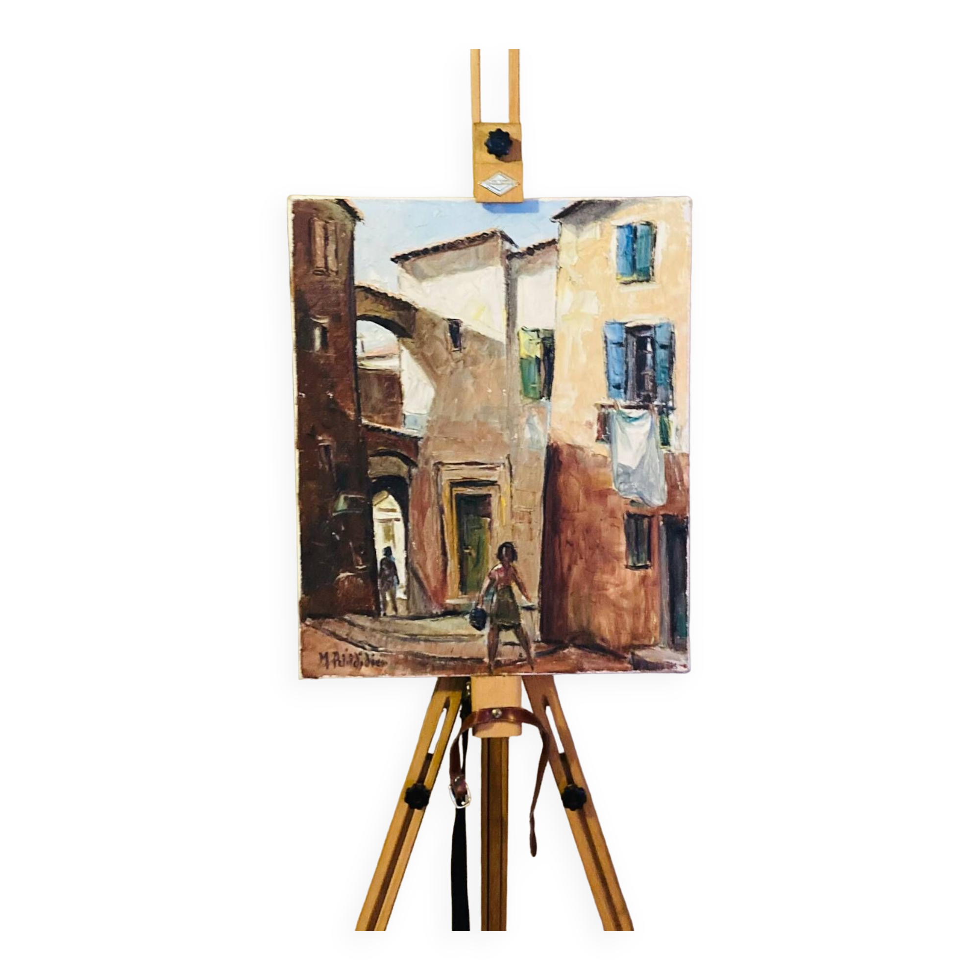 Tableau huile sur toile époque milieu XXe signée M.Petitdidier