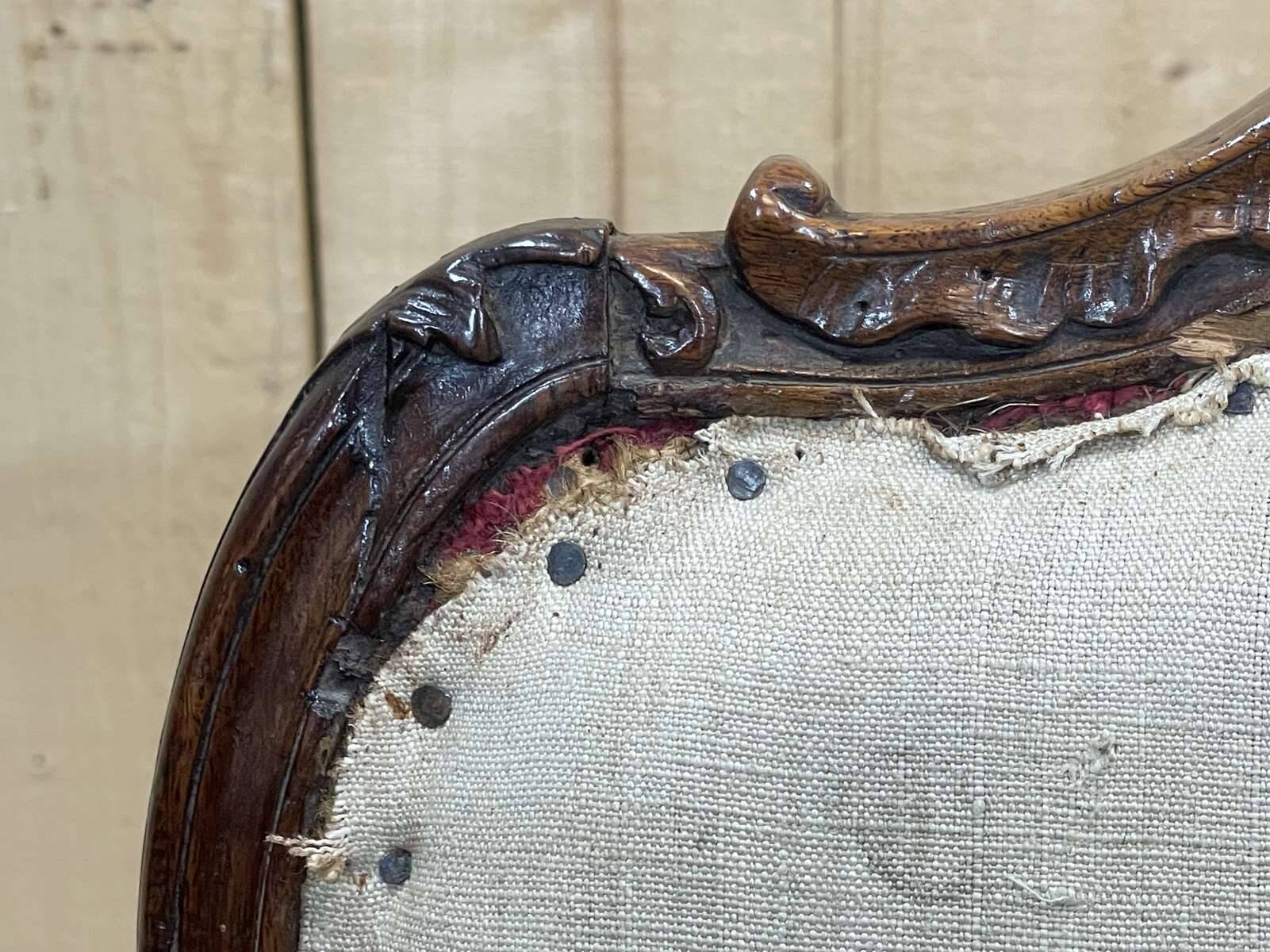 Regency period armchair in 18th century walnut to be reupholstered
