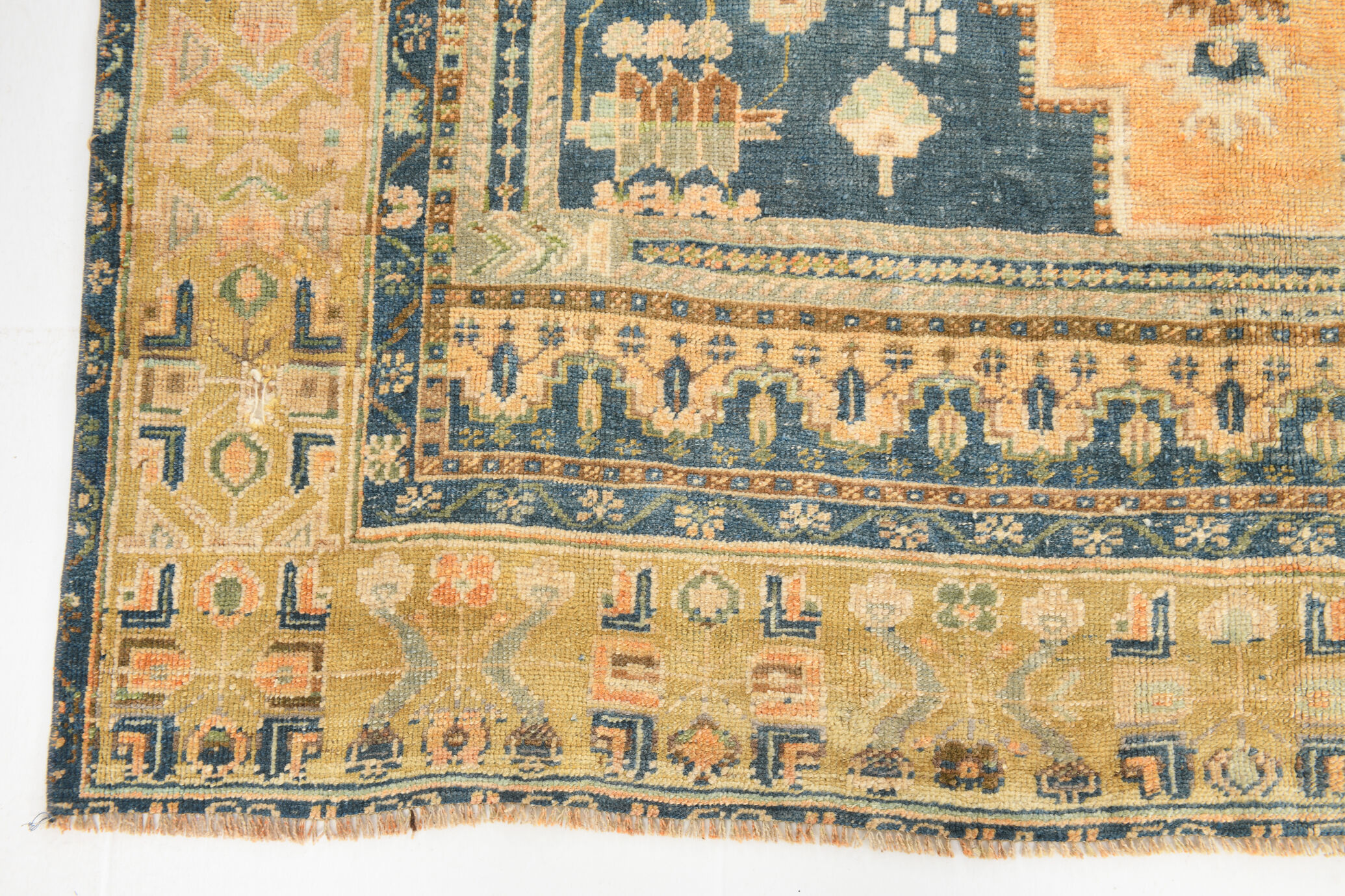 Tapis rustique primitif vintage noué à la main, 266x163Cm